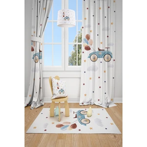 Talia Home Sevimli Araba ve Balon Desenli Çocuk ve Bebek Odası Fon Perde TLA-304