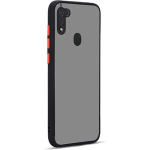 Techno Guru Samsung Galaxy M11 Kenarları Renkli Arkası Buğulu Şık Hux Silikon Kılıf