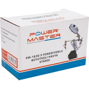 Powermaster Büyüteç Havya Standı 3 Konumlu Lehim Tutacağı Kol 3. El Devre Tutucu Büyüteçli Lehim Standı