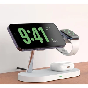 Cover Center  5in1 15W Manyetik Kablosuz Şarj Standlı USB Hızlı Şarj Istasyonu Gece Lambalı Fast Wireless Charger