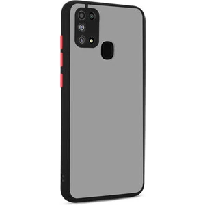 Techno Guru Samsung Galaxy M31 Kenarları Renkli Arkası Buğulu Şık Hux Silikon Kılıf