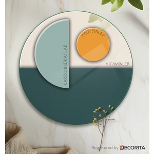 Cam Diyet Tabağı | Cam Sunum Tabağı | Porsiyon Tabağı - Besin Ayrımı | ÇAP32CM