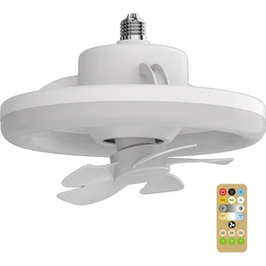 360 ° Dönen Tavan Vantilatörü Işık E27 Akıllı Fan Uzaktan Kumandalı LED Fan Işık Oturma Odası Yatak Odası Üst 48 W (Yurt Dışından)