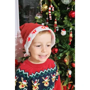 Işıklı Yılbaşı Şapkalı Kırmızı Pamuklu 3 Programlı Işıklı Yeni Yıl Şapka