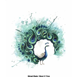 F17 Ajans Sulu Boya Tavus Kuşu Ütü ile Yapışan Tekstil Dtf Baskı