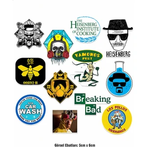 F17 Ajans Breaking Bad Heisenberg 12 Adet Ütü ile Yapışan Tekstil Dtf Baskı