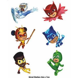 F17 Ajans Pj Masks Pijamaskeliler Ütü ile Yapışan Tekstil Dtf Baskı