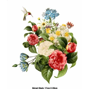 F17 Ajans Renkli Çiçekler Ütü ile Yapışan Tekstil Dtf Baskı