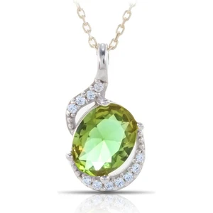 Madam Matmazel Renk Değiştiren Zultanit Taşlı Tasarım Kolye, 925 Ayar Gümüş, Kadın