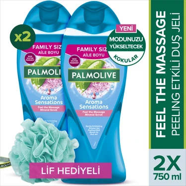 Palmolive Aroma Sensations Feel The Massage Banyo ve Duş Jeli 750 ml x 2 Adet + Duş Lifi