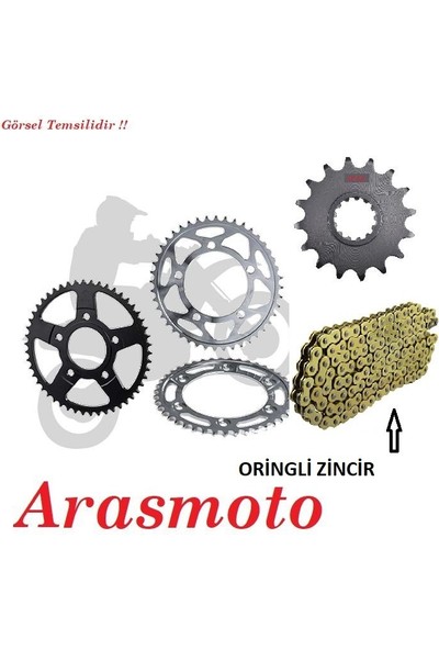 Aras Moto Yamaha mt 09 - Tracer 900 Oringli Zincir Ön Arka Dişli Seti Arasmoto