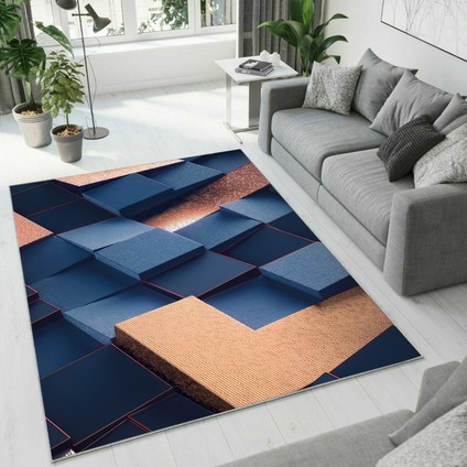 Dijital Baskı Dekoratif Kaymaz Taban Yıkanabilir Halı