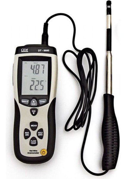 DT-8880 Teleskobik Problu Sıcak Tel (Hot Wire) Anemometresi