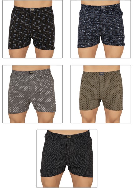 Özkan 11810 5'li Paketli Erkek Pamuklu Esnek Yumuşak Desenli Penye Boxer Şort Külot fiyatları