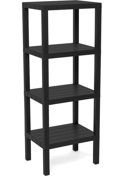 4 RAFLI - SİYAH MODÜLER ÜNİTE PLASTİK 38x29x100 cm (3791)