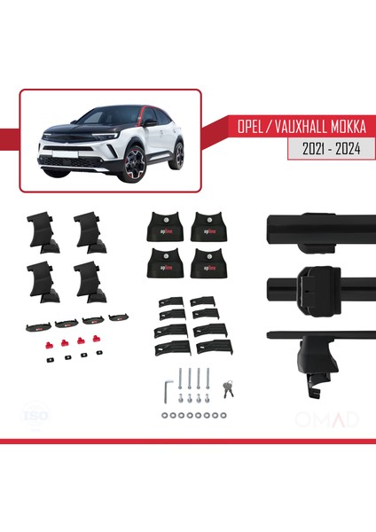 Opel / Vauxhall Mokka 2021 ve Sonrası ile Uyumlu Ace-4 Ara Atkı Tavan Barı Siyah