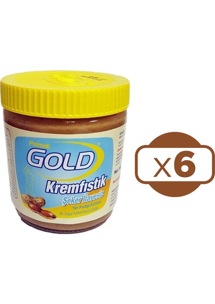 Gold Fıstık Ezmesi Şeker İlavesiz 340 gr x 6