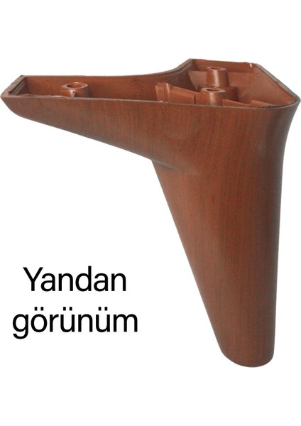 4 Adet Zelve 12 cm Ceviz Ahşap Desenli Lüx Mobilya Kanepe Sehpa Ünite Koltuk Ayağı Baza Ayak