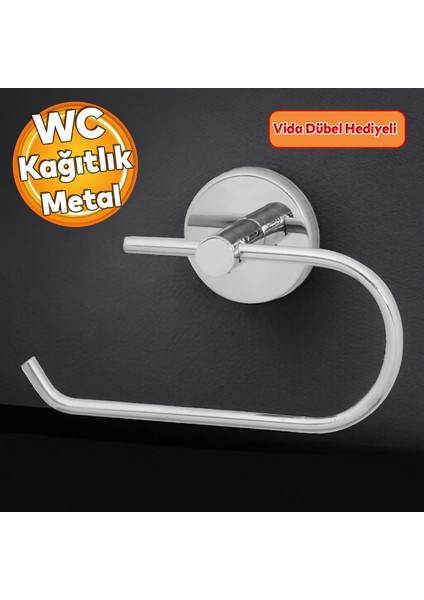 Metal Sağlam Krom Tuvalet Kağıtlık Aparat Kapalı Wc Kağıt Standı Bez Havluluk Paslanmaz