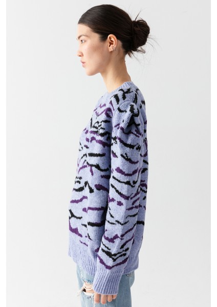 Zebra Desenli Kadın Kazak modelleri