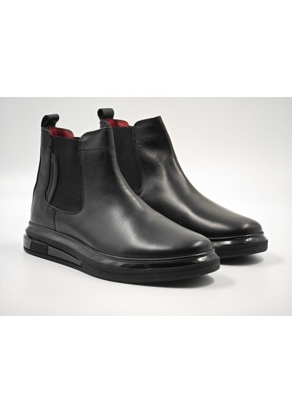 Erkek Casual Deri Bot 18336 Siyah