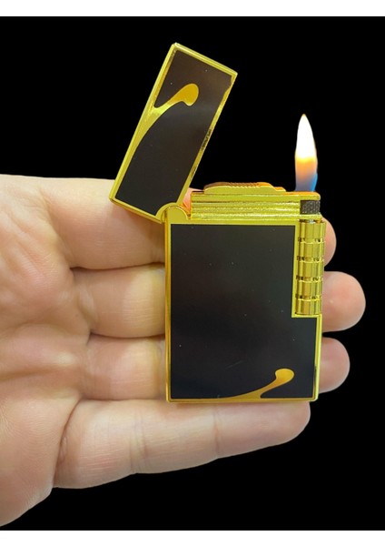 Siyah Desenli Yandan Çarklı Metal Gazlı Çakmak 109318