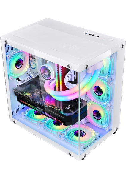 Wjcoolman Robın2 Uzaktan Kumandalı Rgb 7 Fanlı Gaming Akvaryum Beyaz Kasa