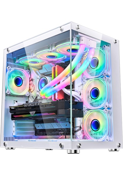 Wjcoolman Robın2 Uzaktan Kumandalı Rgb 7 Fanlı Gaming Akvaryum Beyaz Kasa