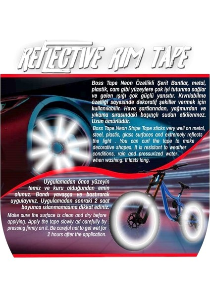 Neon Jant Bandı Araç Otomobil Motosiklet Parlayan Reflektörlü Jant Bant 7metre modelleri