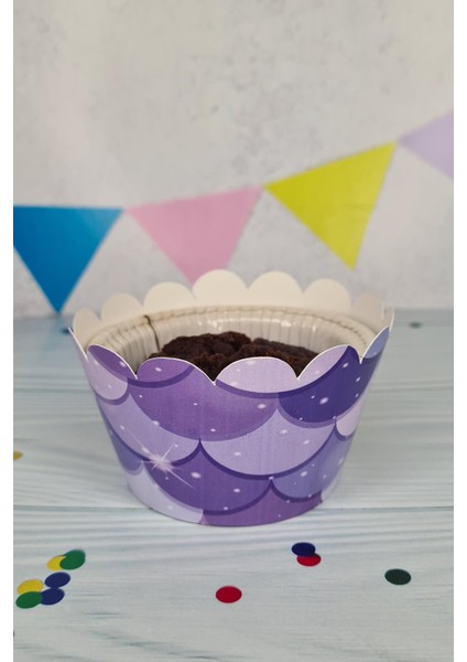 Deniz Kızı Konsepti Cupcake Sargısı 10'lu