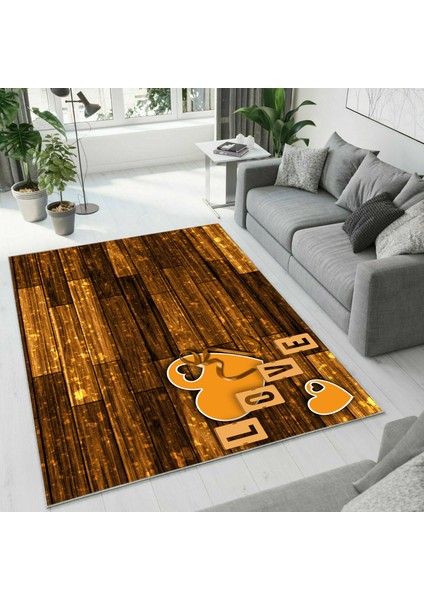 Dijital Baskı Dekoratif Kaymaz Taban Yıkanabilir Halı NO:1265