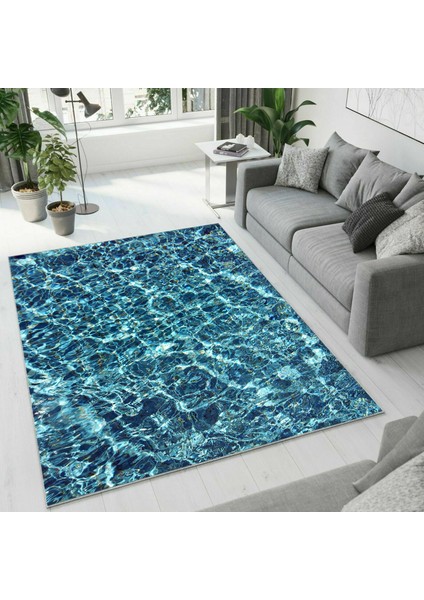 Dijital Baskı Dekoratif Kaymaz Taban Yıkanabilir Halı NO:1580