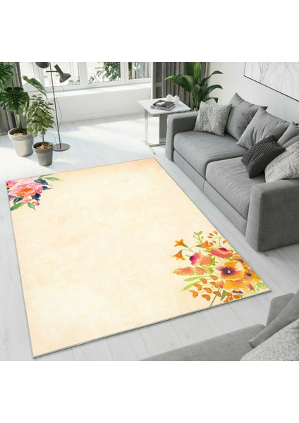 Dijital Baskı Dekoratif Kaymaz Taban Yıkanabilir Halı NO:1381