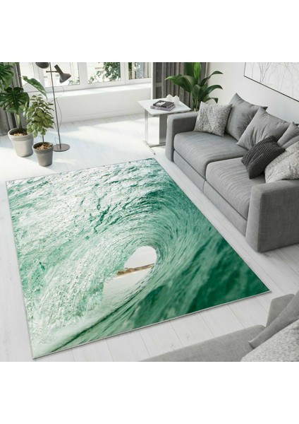 Dijital Baskı Dekoratif Kaymaz Taban Yıkanabilir Halı NO:1668