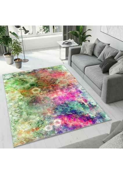 Dijital Baskı Dekoratif Kaymaz Taban Yıkanabilir Halı NO:1241