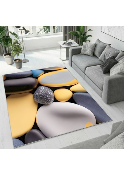 Dijital Baskı Dekoratif Kaymaz Taban Yıkanabilir Halı NO:1980