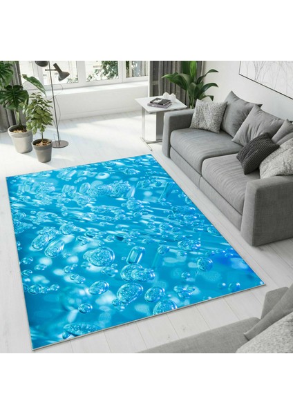 Dijital Baskı Dekoratif Kaymaz Taban Yıkanabilir Halı