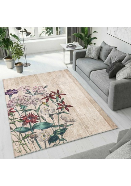 Dijital Baskı Dekoratif Kaymaz Taban Yıkanabilir Halı