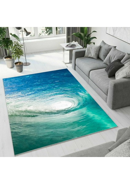 Dijital Baskı Dekoratif Kaymaz Taban Yıkanabilir Halı
