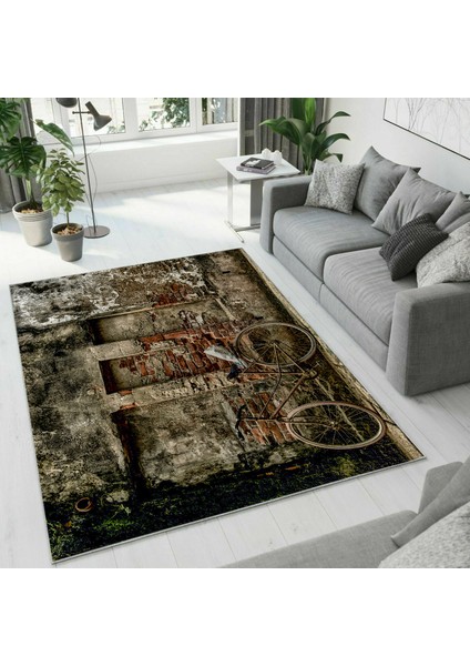 Dijital Baskı Dekoratif Kaymaz Taban Yıkanabilir Halı