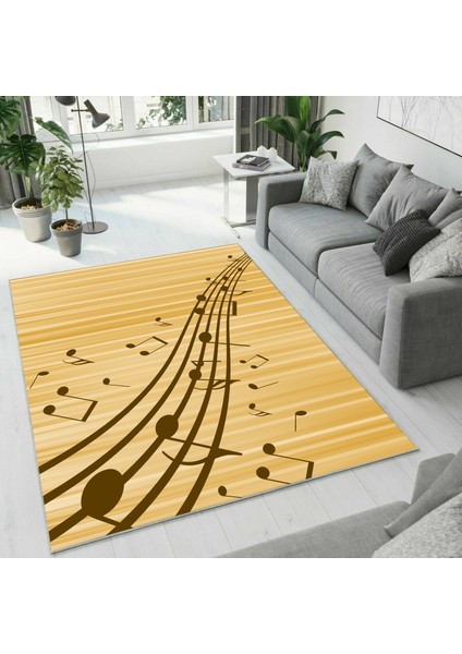Dijital Baskı Dekoratif Kaymaz Taban Yıkanabilir Halı
