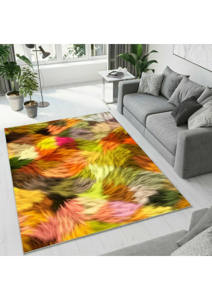 Dijital Baskı Dekoratif Kaymaz Taban Yıkanabilir Halı