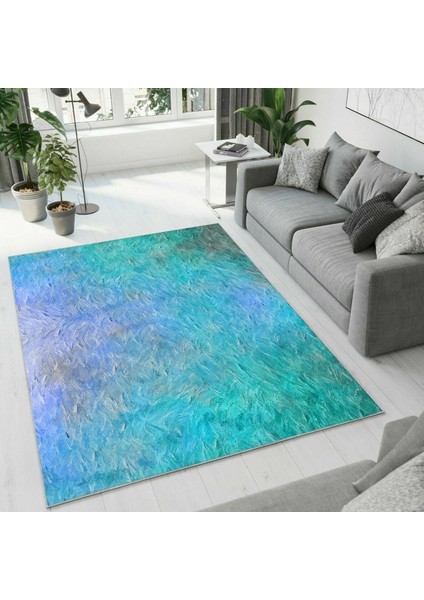 Dijital Baskı Dekoratif Kaymaz Taban Yıkanabilir Halı