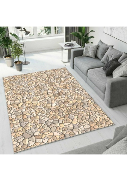 Dijital Baskı Dekoratif Kaymaz Taban Yıkanabilir Halı