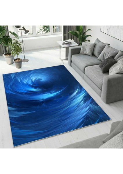 Dijital Baskı Dekoratif Kaymaz Taban Yıkanabilir Halı