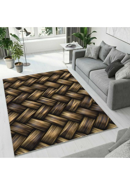 Dijital Baskı Dekoratif Kaymaz Taban Yıkanabilir Halı