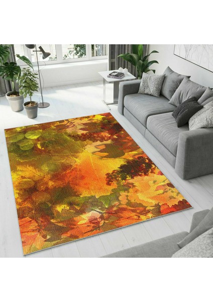 Dijital Baskı Dekoratif Kaymaz Taban Yıkanabilir Halı