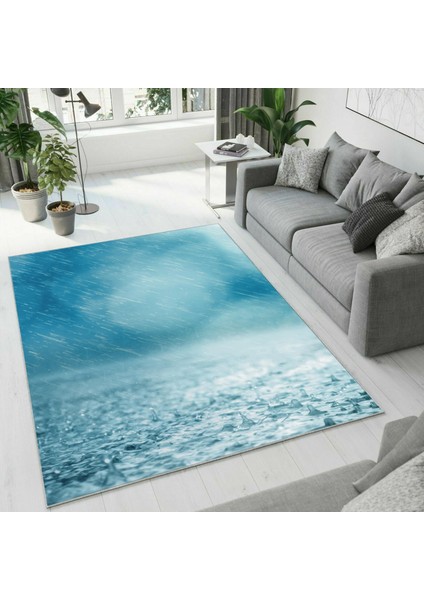 Dijital Baskı Dekoratif Kaymaz Taban Yıkanabilir Halı