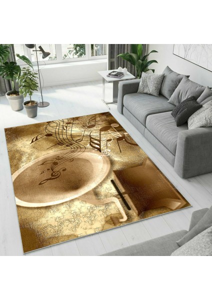 Dijital Baskı Dekoratif Kaymaz Taban Yıkanabilir Halı