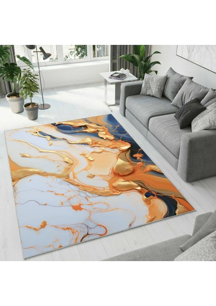 Dijital Baskı Dekoratif Kaymaz Taban Yıkanabilir Halı